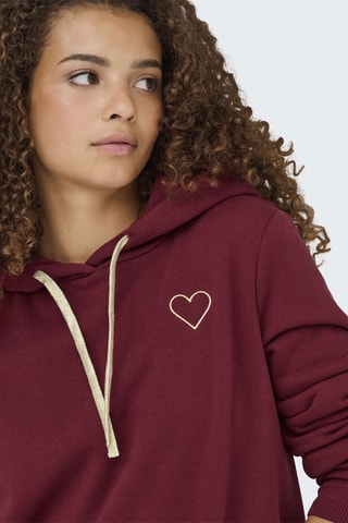 Sudadera de algodón orgánico con capucha - Burdeos