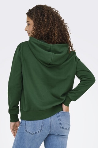 Sudadera de algodón orgánico con capucha - Verde oscuro