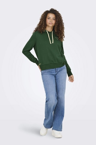 Sudadera de algodón orgánico con capucha - Verde oscuro