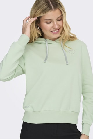 Sudadera de algodón orgánico con capucha - Verde agua