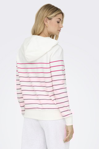 Sudadera con capucha - Blanco y rosa