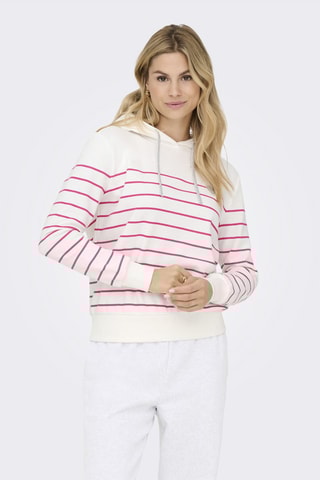 Sudadera con capucha - Blanco y rosa