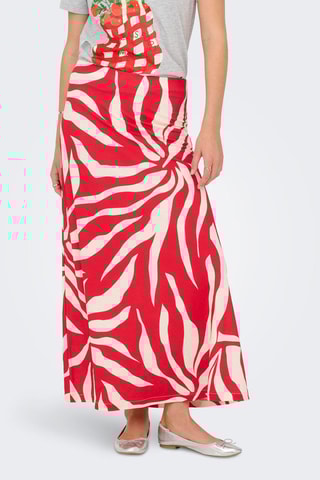 Falda larga de talle alto - Rojo