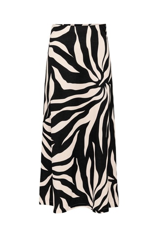 Falda larga de talle alto - Negro