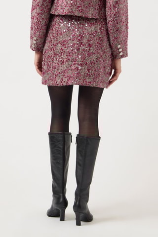 Falda recta de tweed - Burdeos - Yas