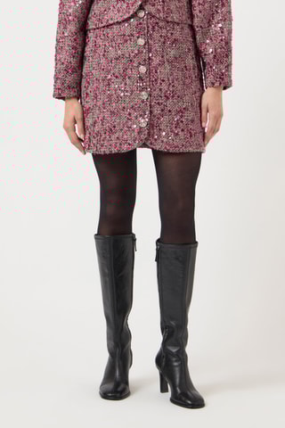 Falda recta de tweed - Burdeos - Yas