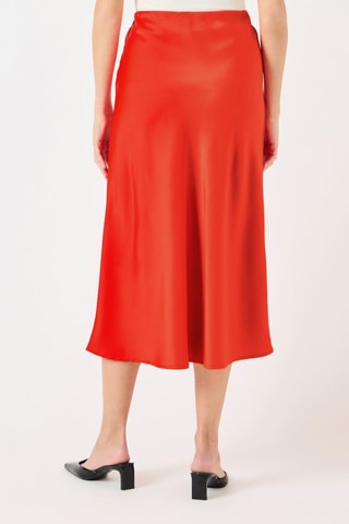 Falda midi de talle alto - Rojo - Yas