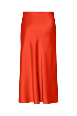 Falda midi de talle alto - Rojo - Yas