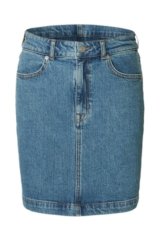 Falda vaquera de algodón orgánico - Azul claro - Selected Women