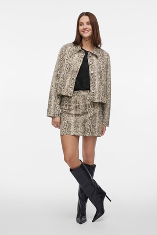 Falda recta - Beige y negro - Vila