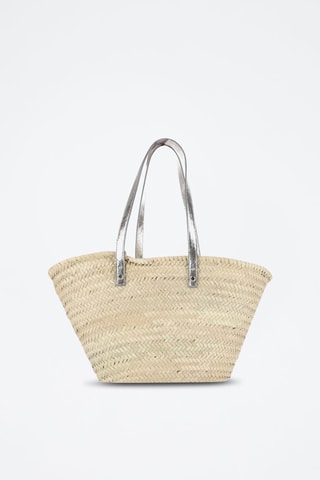 Shopper - Beige en zilverkleurig