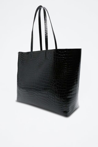 Kalfsleren Shopper - Zwart