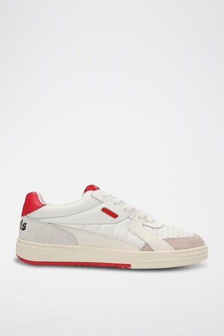 Leren Sneakers - Wit en rood