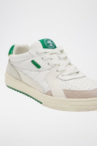 Leren Sneakers - Wit en lichtgroen 