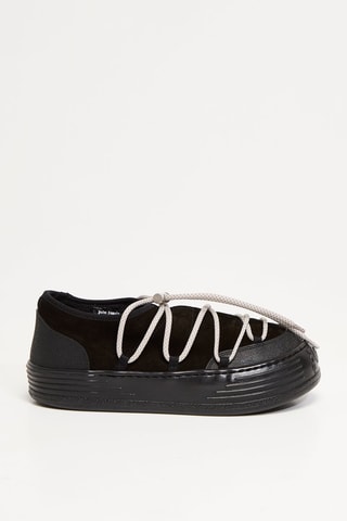 Gevoerde Leren Platform Sneakers - Zwart