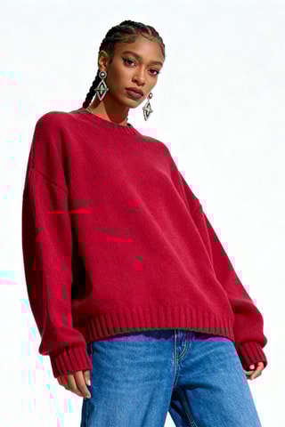 Merinoswollen Trui - Rood