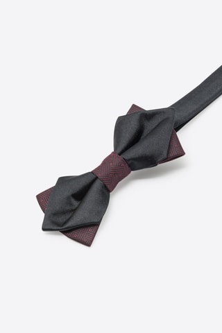 Papillon in seta - Grigio e rosso