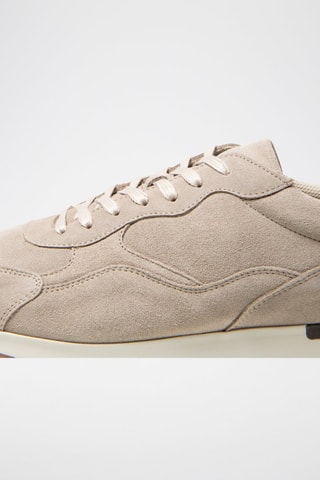 Sneakers in pelle - Beige e marrone scuro