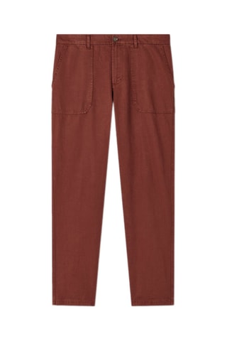 Pantaloni chino in lino - Marrone