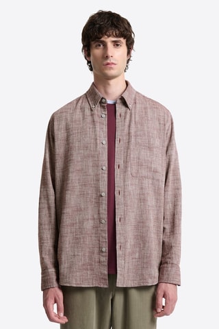 Camicia regular - Bordeaux melange