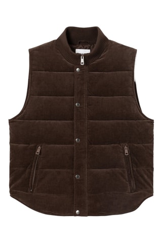 Piumino senza maniche in velluto - Marrone scuro