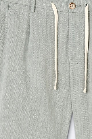 Bermuda regular in lino - Verde salvia