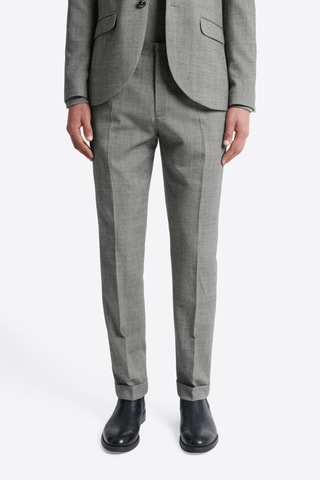 Pantalón regular fit de lana - Gris jaspeado