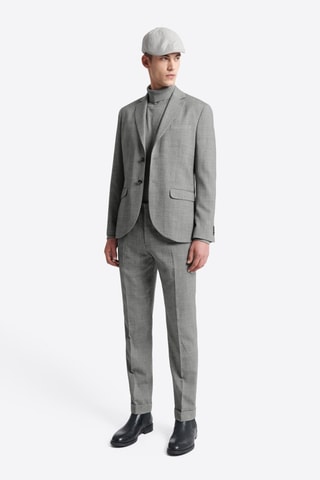 Pantalón regular fit de lana - Gris jaspeado