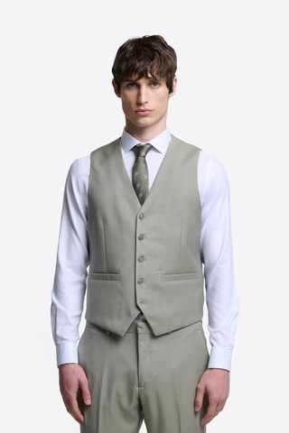 Chaleco de traje de lana - Verde almendra