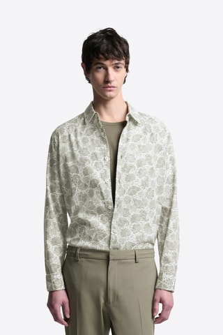 Camicia slim in cotone bio - Kaki