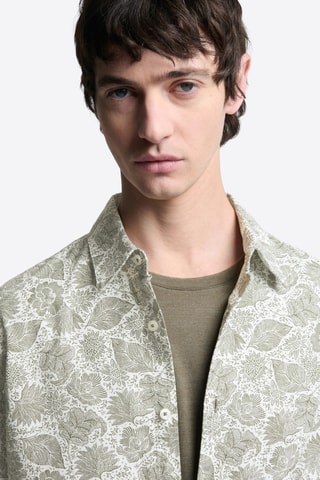 Camicia slim in cotone bio - Kaki