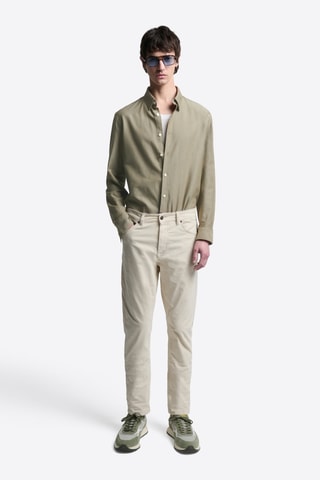 Camicia slim in cotone bio - Kaki