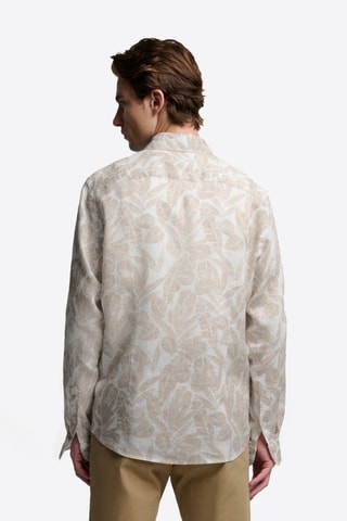 Camicia slim in lino - Beige