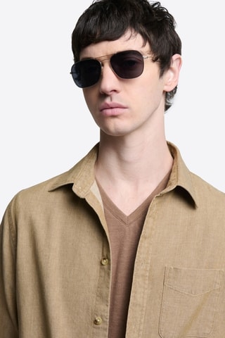 Sovracamicia slim in jeans - Beige