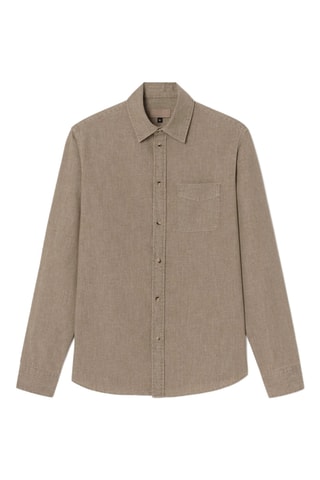 Sovracamicia slim in jeans - Beige