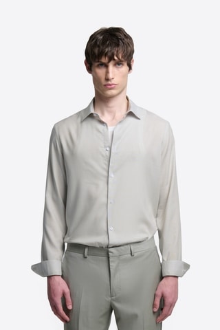 Camicia slim - Verde mandorla