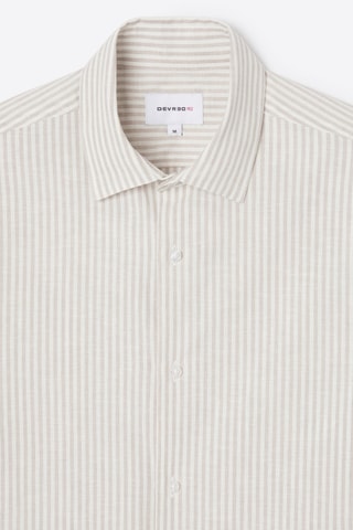 Camisa slim fit de lino - Beige