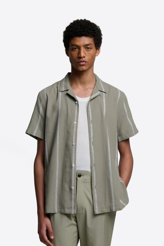 Camicia regular in lino - Kaki