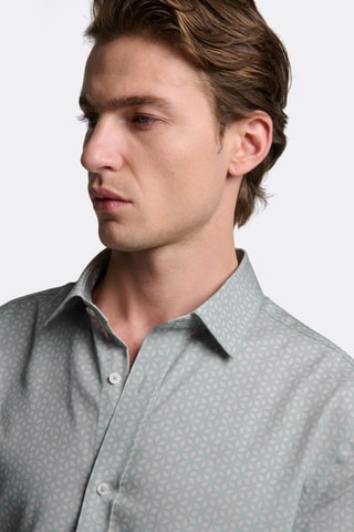 Camisa slim fit - Azul verdoso