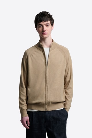 Cardigan in cotone bio - Marrone chiaro