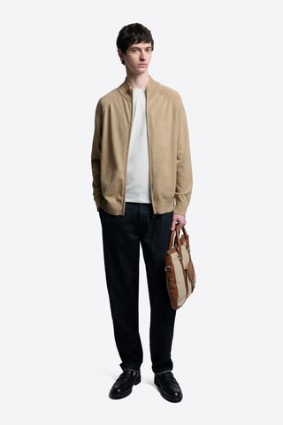 Cardigan in cotone bio - Marrone chiaro