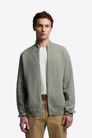 Cardigan in cotone bio - Kaki