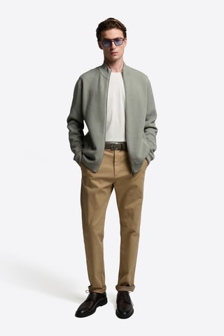 Cardigan in cotone bio - Kaki