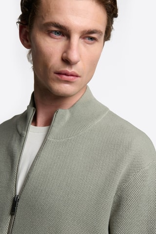 Cardigan in cotone bio - Kaki