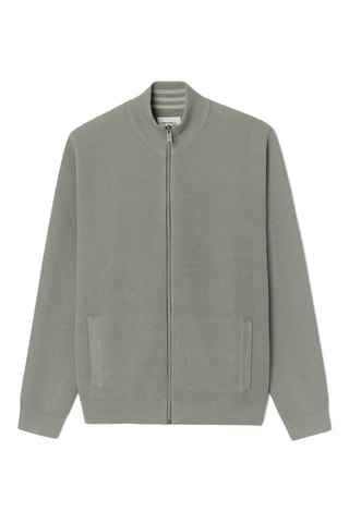 Cardigan in cotone bio - Kaki