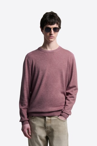 Maglia in cotone bio - Rosa antico melange