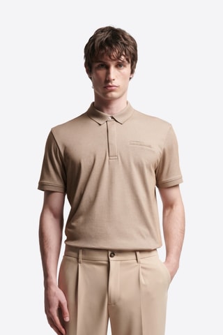 Polo slim - Taupe melange