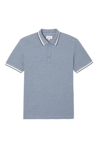 Polo slim in cotone bio - Blu melange