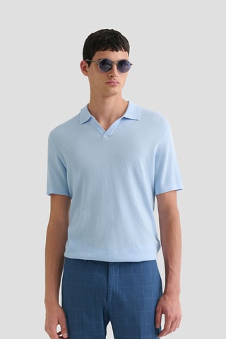 Polo in cotone bio - Celeste