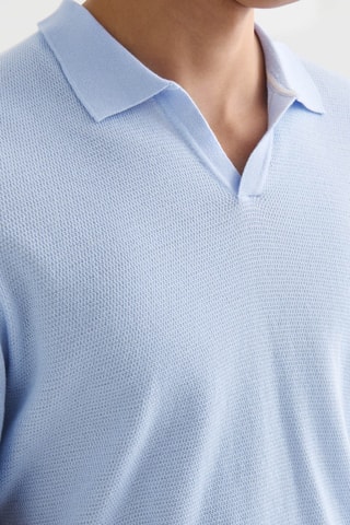 Polo in cotone bio - Celeste